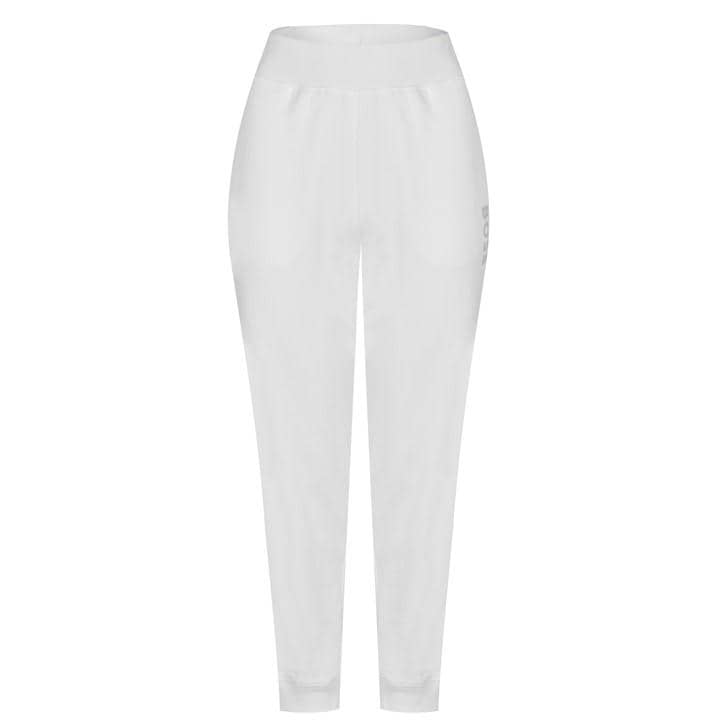 Boss Women's White Ejoy Jog Soft Cotton Blend Bottoms in Size 12, Sports Direct