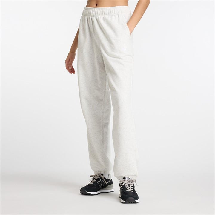 New Balance Women's Grey Closed Hem Fleece Joggers in Size 10, Sports Direct