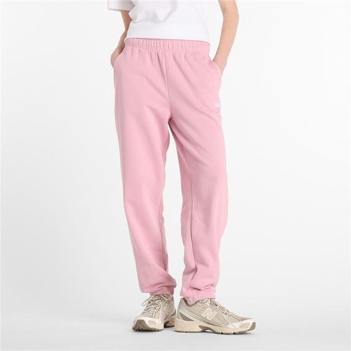 New Balance Women's Pink Closed Hem Fleece Joggers in Size 10, Sports Direct