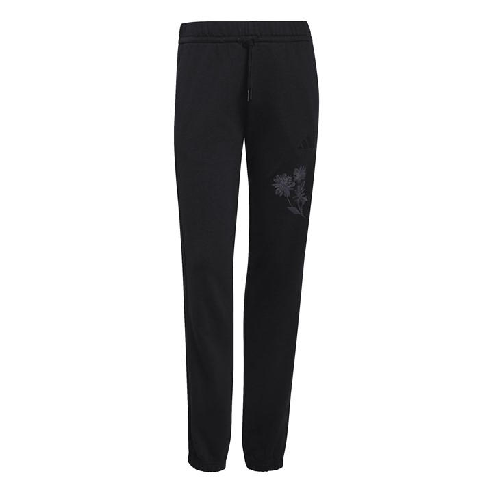 Adidas Women's Black Closed Hem Fleece Joggers in Size M, Sports Direct