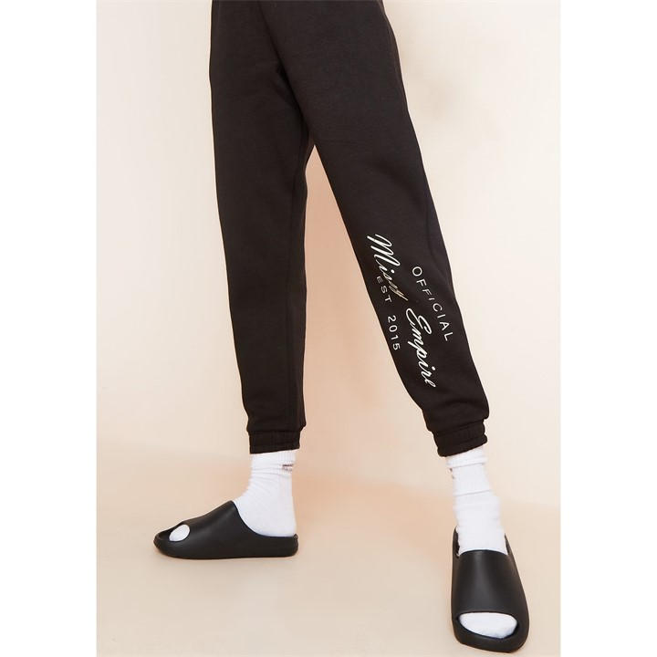 Missy Empire Women's Black Slogan Joggers in Size 8, Sports Direct