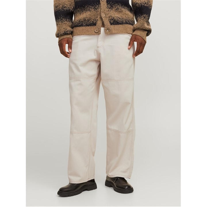 Jack And Jones Men's Beige Owen Wide Leg Trouser in Size 32 S, Sports Direct