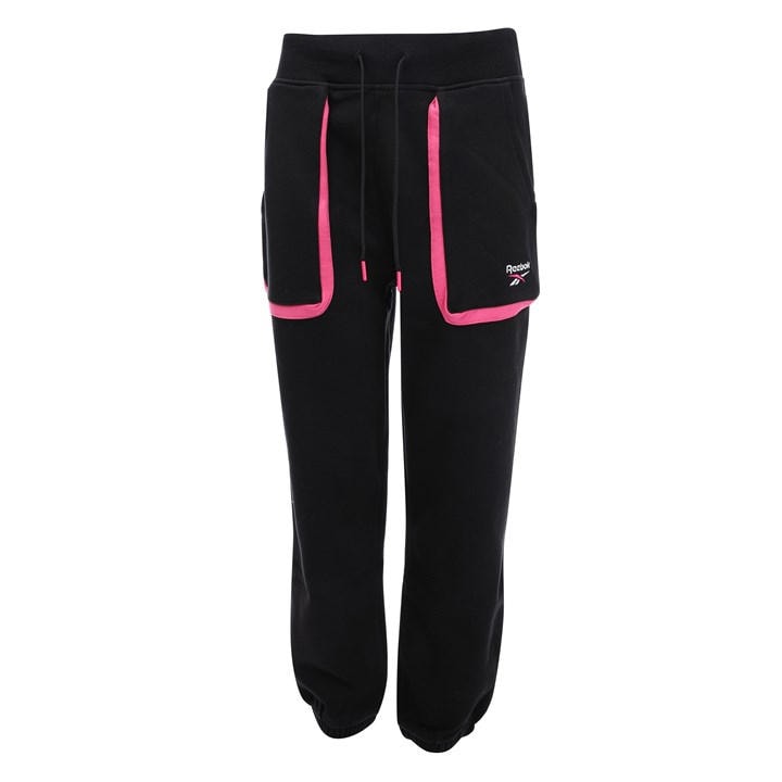 Reebok Women's Black Closed Hem Fleece Joggers in Size 4, Sports Direct