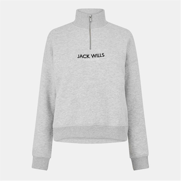 Jack Wills Women's Honeylane Half Zip Sweatshirt - Grey Marl - 12 (M) - Image 3