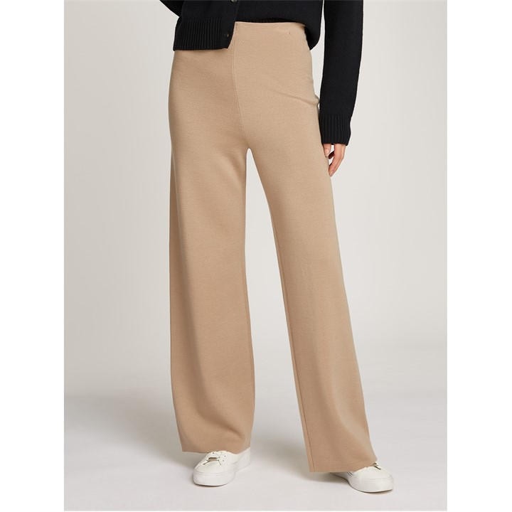 Calvin Klein Women's Beige Wool Blend Trousers in Size 12, Sports Direct