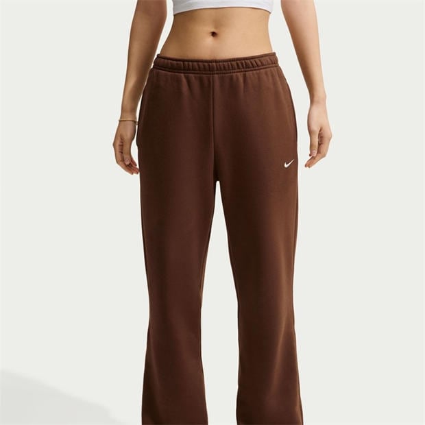 Chocolate Brown - Nike - Sportswear Phoenix Fleece Women's High-Waisted Wide-Leg Sweatpants