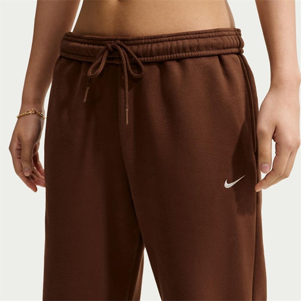 Chocolate Brown - Nike - Sportswear Phoenix Fleece Women's High-Waisted Wide-Leg Sweatpants