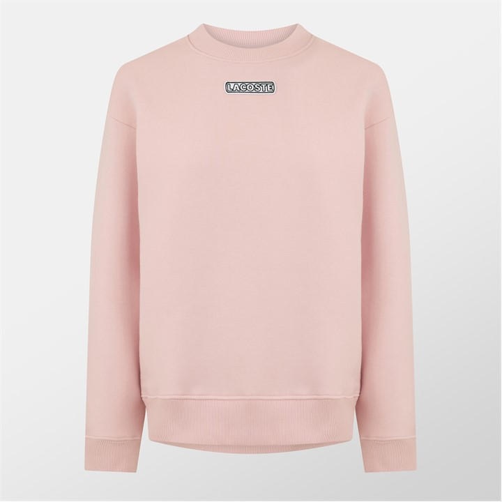 Lacoste Women's Pink Crew-Neck Logo Sweatshirt in Size 14, Sports Direct
