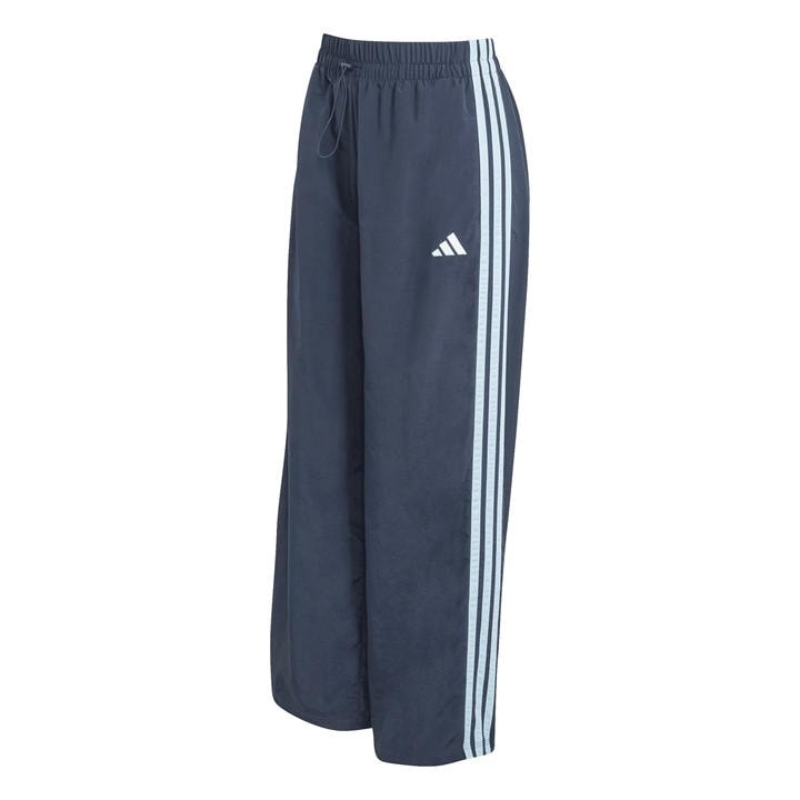Adidas Women's Blue 3-Stripes Woven Joggers in Size L, Sports Direct