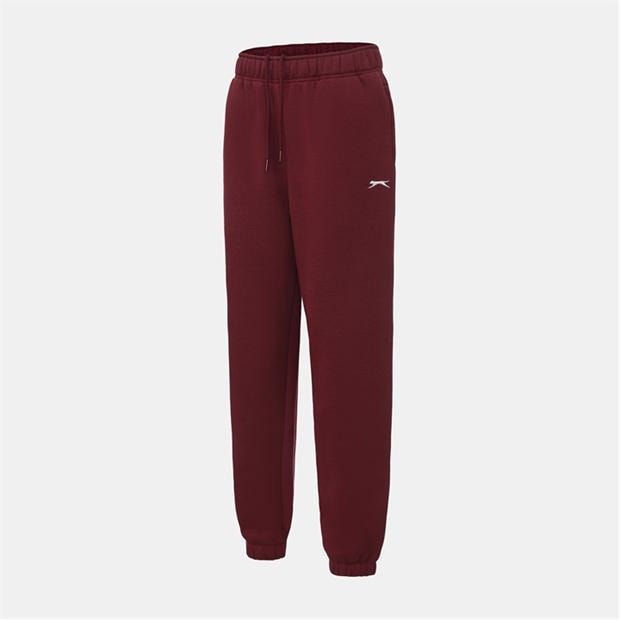 Burgundy - Slazenger - Closed Hem Fleece Pants Womens