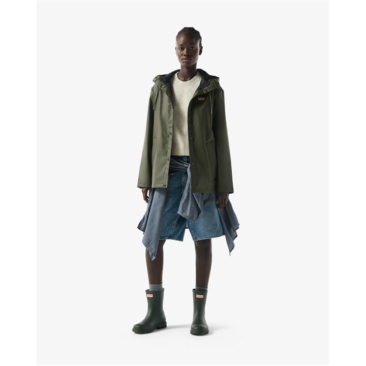 Hunter Women's Green Izzy Short Weather-Resistant Rain Anorak in Size 14, Sports Direct