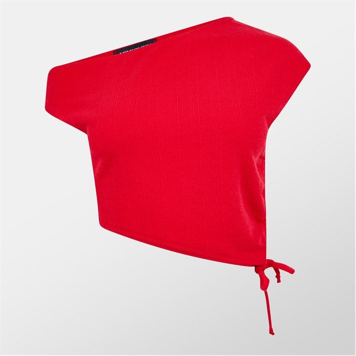 Missy Empire Women's Red Off The Shoulder Ruched Crop Top in Size 14, Sports Direct