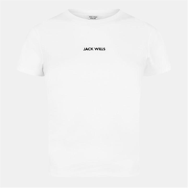Jack Wills Women's White Baby Tee in Size 16, Sports Direct