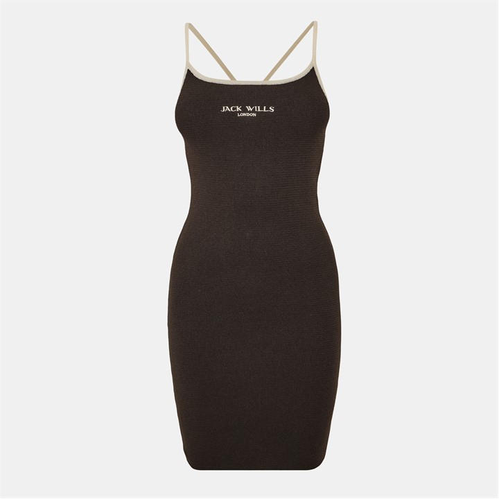 Jack Wills Women's Brown Stitch Mini Knitted Jumper Dress in Size 6, Sports Direct