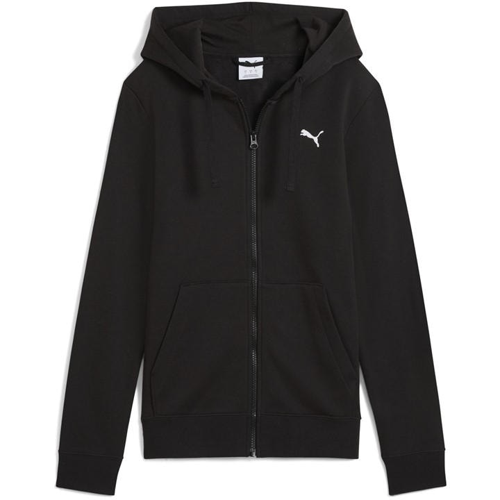 Puma Women's Black Single Cat Full-Zip Hoodie in Size 10, Sports Direct