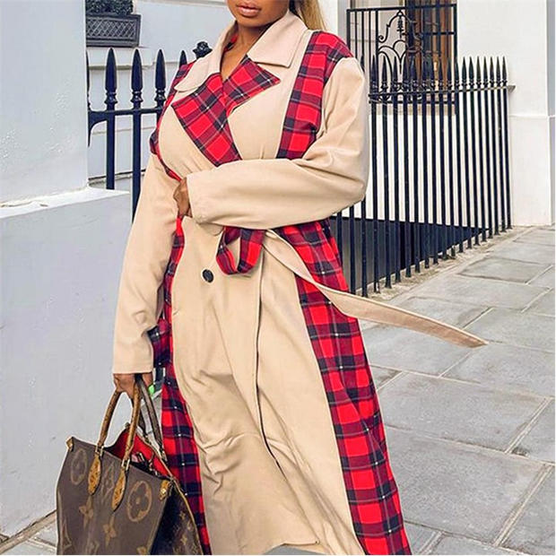 I Saw It First | Contrast Check Midi Length Trench Coat | Trench Coats |  SportsDirect.com