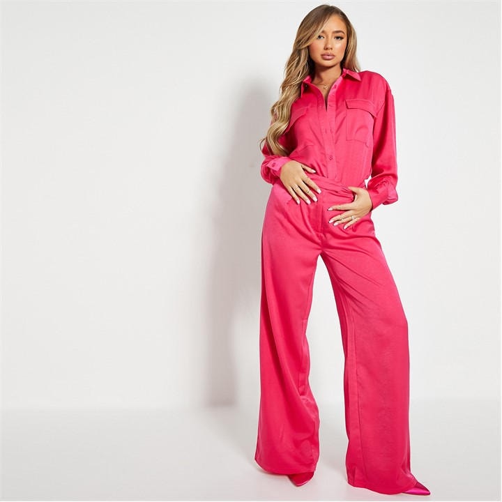 I Saw It First Women's Pink Isawitfirst Wide Leg Tailored Trousers in Size 10, Sports Direct