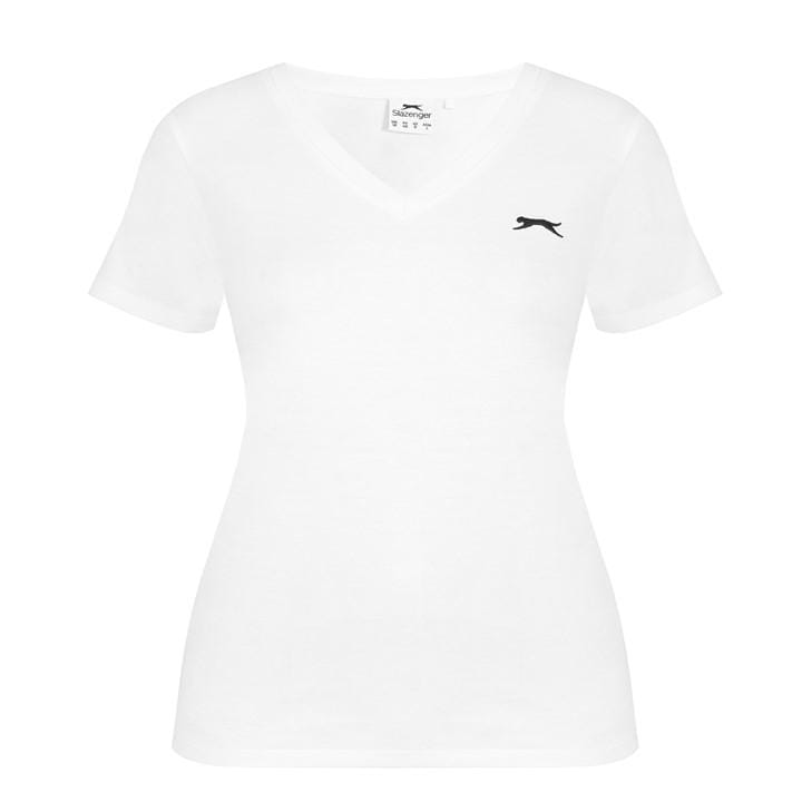 Slazenger Women's White V Neck Tee Shirt in Size 16, Sports Direct