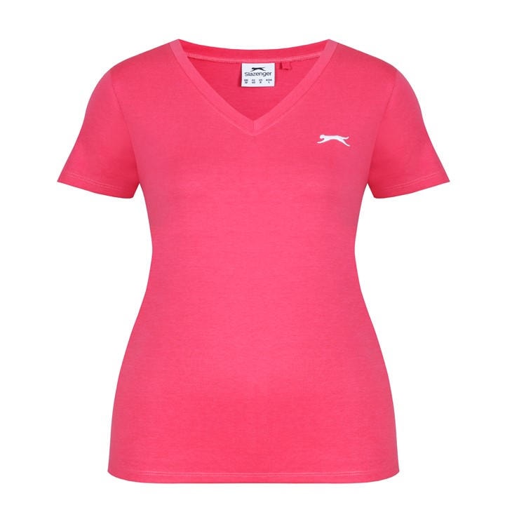 Slazenger Women's Pink V Neck Tee Shirt in Size 16, Sports Direct