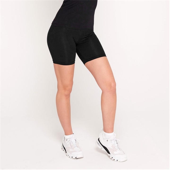 Miso Women's Black High Waisted Cycling Shorts in Size 18, Sports Direct