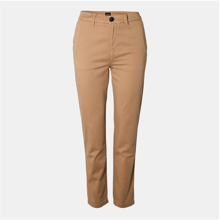 Boss Women's Beige Slim Fit Trousers in Size 4, Sports Direct