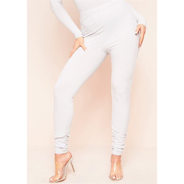 Missy Empire Women's Grey Plain Ribbed Leggings in Size 6, Sports Direct