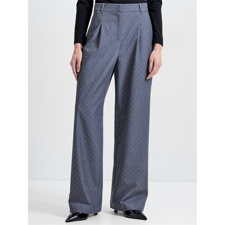 French Connection Women's Grey Wide Leg Trousers in Size 12, Sports Direct