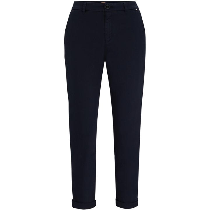 Boss Women's Blue Tashani Slim Fit Trousers in Size 4, Sports Direct