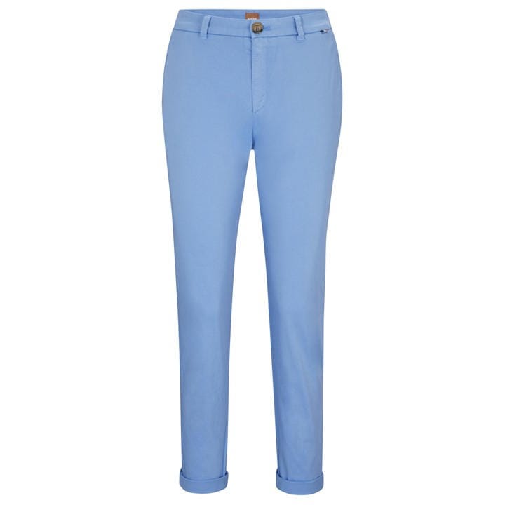 Boss Women's Blue Tashani Slim Fit Trousers in Size 6, Sports Direct