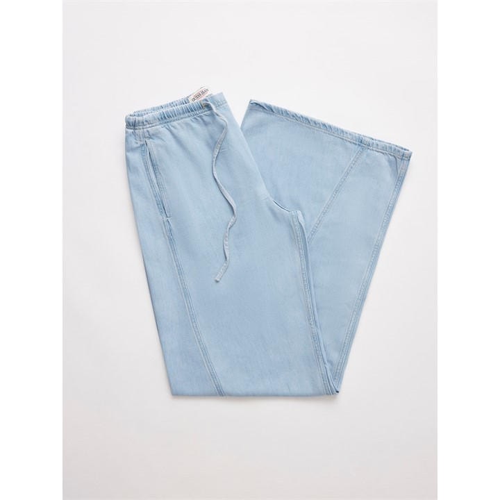 Guess Women's Blue Wide Leg Trousers in Size 12, Sports Direct