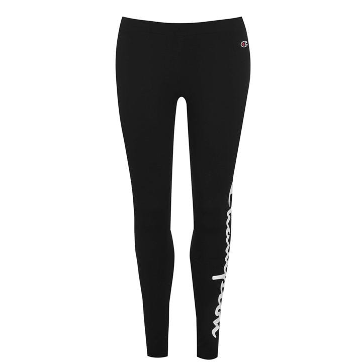 Champion Women's Black Script Leggings in Size 10, Sports Direct