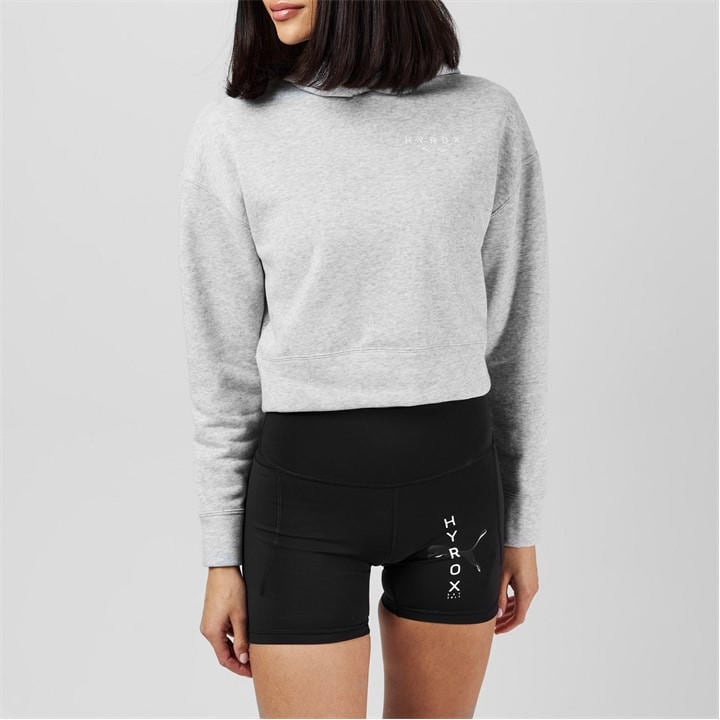 Puma Women's Grey Hyrox World Cropped Hoodie in Size 10, Sports Direct