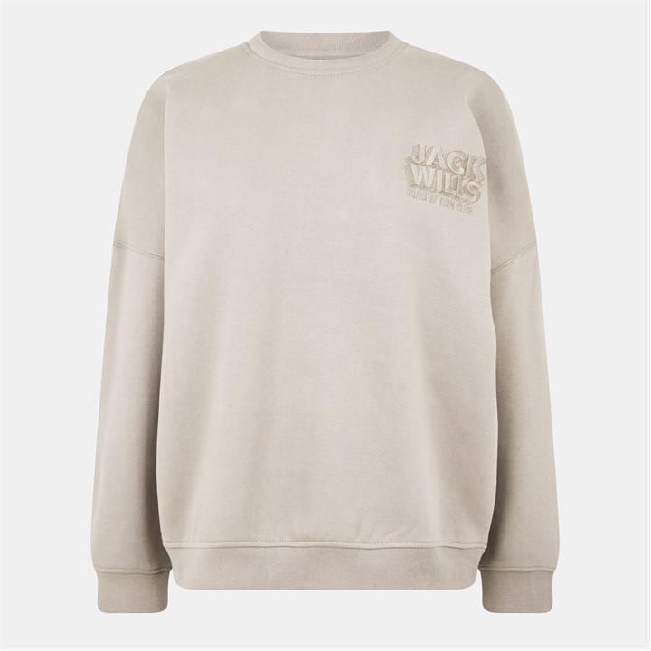 Jack Wills Women's Brown Oversized Crew Sweatshirt in Size 14, Sports Direct