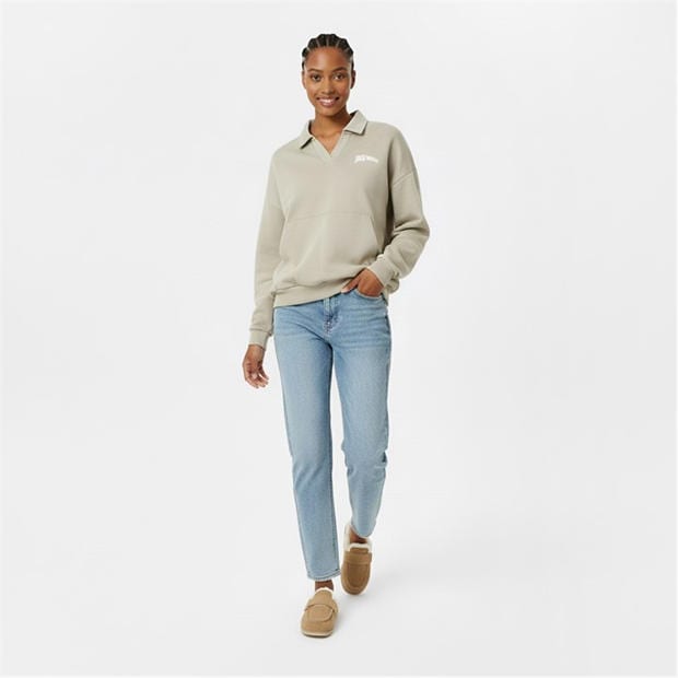 Taupe - Jack Wills - Women's Graphic Crew Sweatshirt
