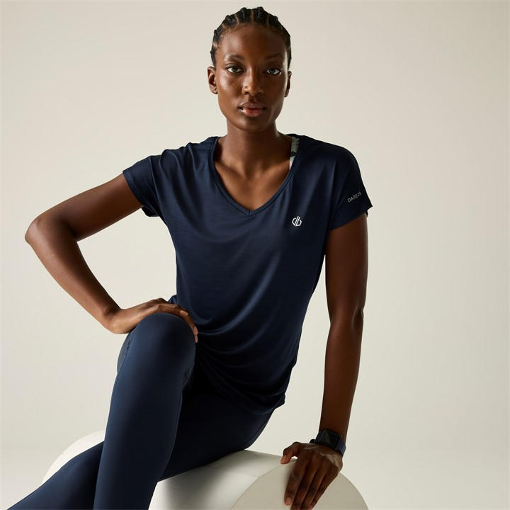 Dare 2B Women's Mid Navy Vigilant Lightweight Active T-Shirt In Size 8 - Image 2