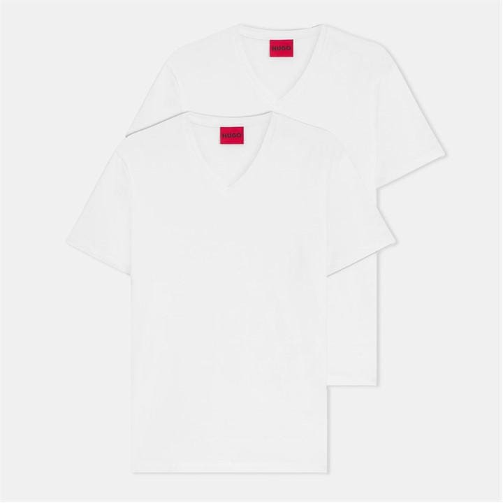 Hugo Men's White Short Sleeve V Neck T Shirt in Size XS, Sports Direct