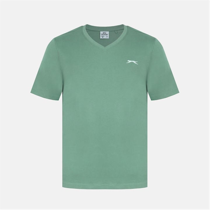 Slazenger Men's Green V Neck T Shirt in Size L, Sports Direct