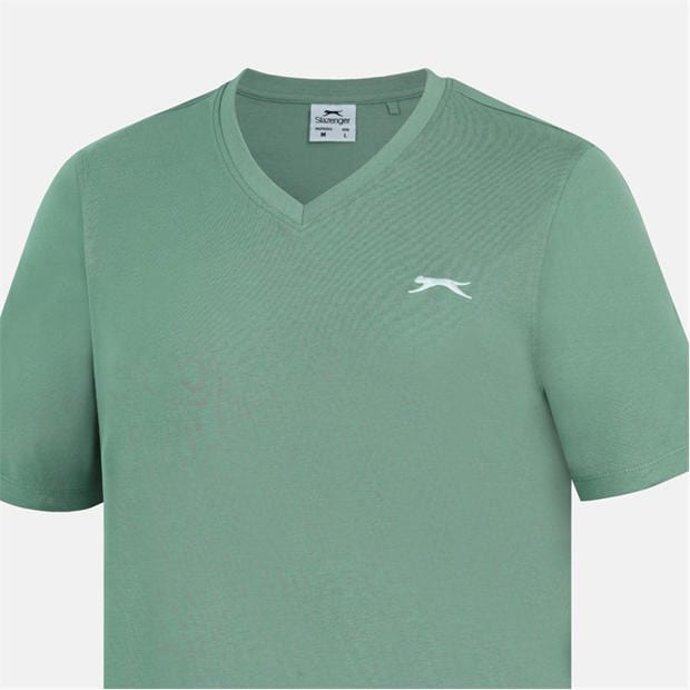 Light Green - Slazenger - V Neck T Shirt Mens