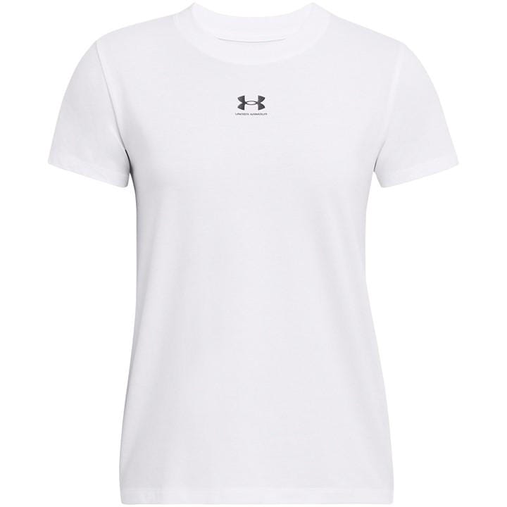 Under Armour Women's White Rival Core Short Sleeve in Size 10, Sports Direct