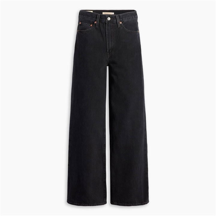 Levis Women's Black Ribcage Wide Jeans in Size 28 S, Sports Direct