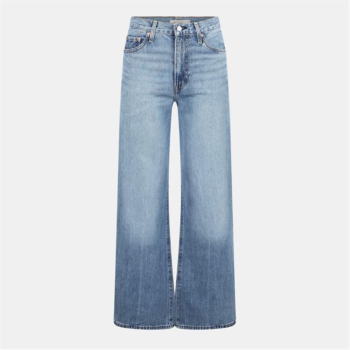 Levis Women's Blue Ribcage Wide Jeans in Size 26 S, Sports Direct