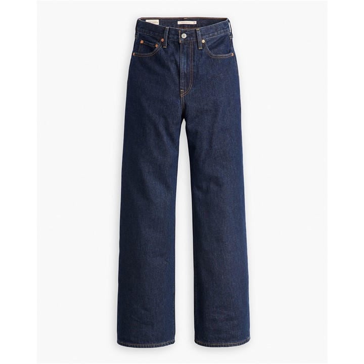 Levis Women's Blue Ribcage Wide Jeans in Size 28 S, Sports Direct