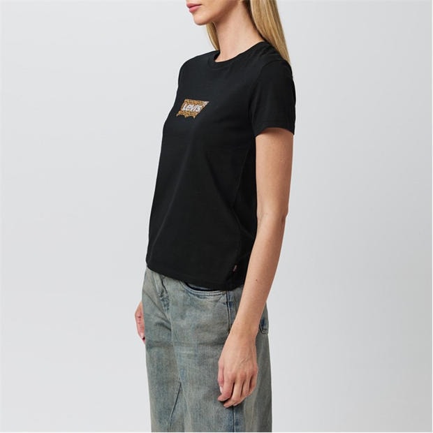 Czarny Leopard - Levis - Print T-Shirt