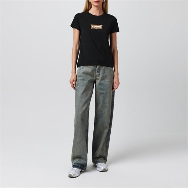 Czarny Leopard - Levis - Print T-Shirt