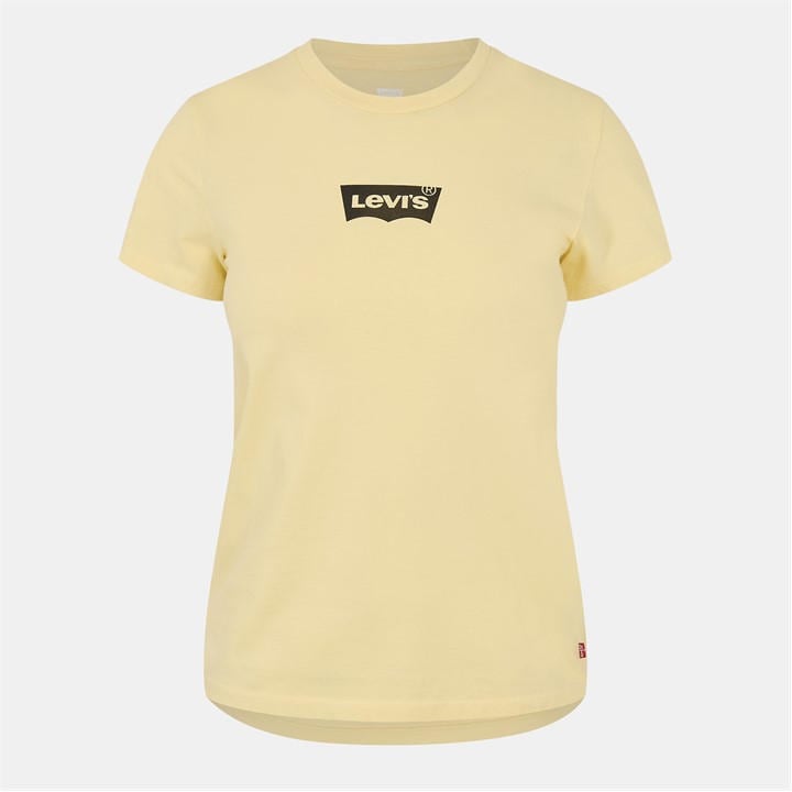 Levis Women's Yellow Print T-Shirt in Size 6, Sports Direct