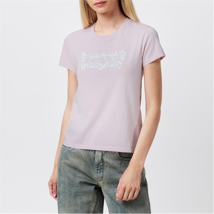 Levis Women's Purple Print T-Shirt in Size 8, Sports Direct