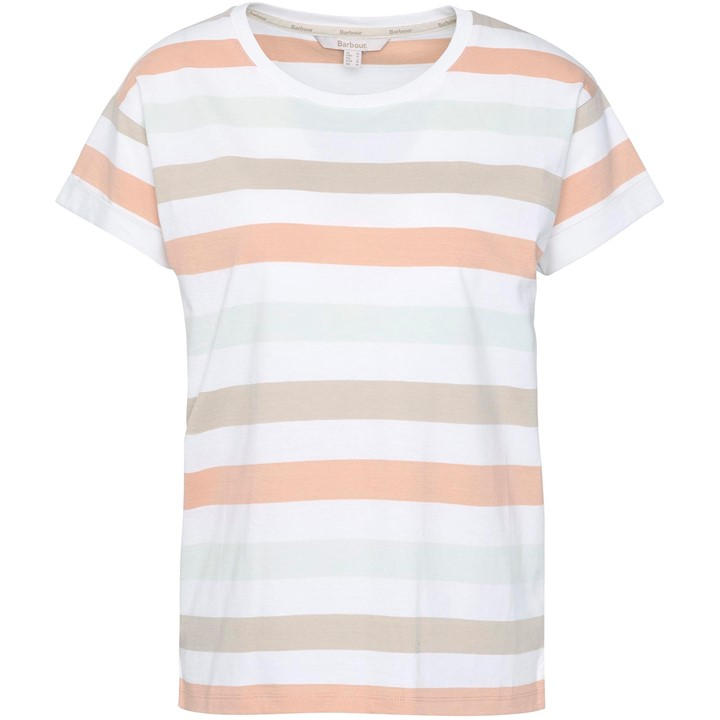 Barbour Women's Beige Lyndale T-Shirt in Size 10, Sports Direct
