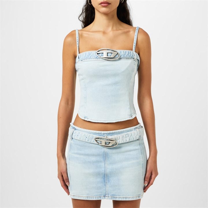 Diesel Women's Blue De Lucy Denim Tank Vest in Size 14, Sports Direct