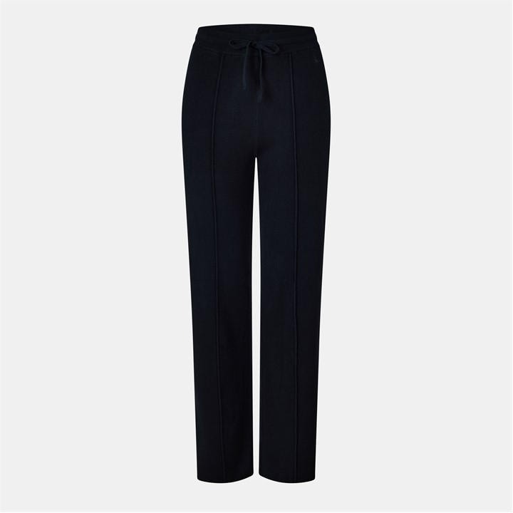 Jack Wills Women's Black Knitted Pin-Tuck Trousers in Size 14, Sports Direct