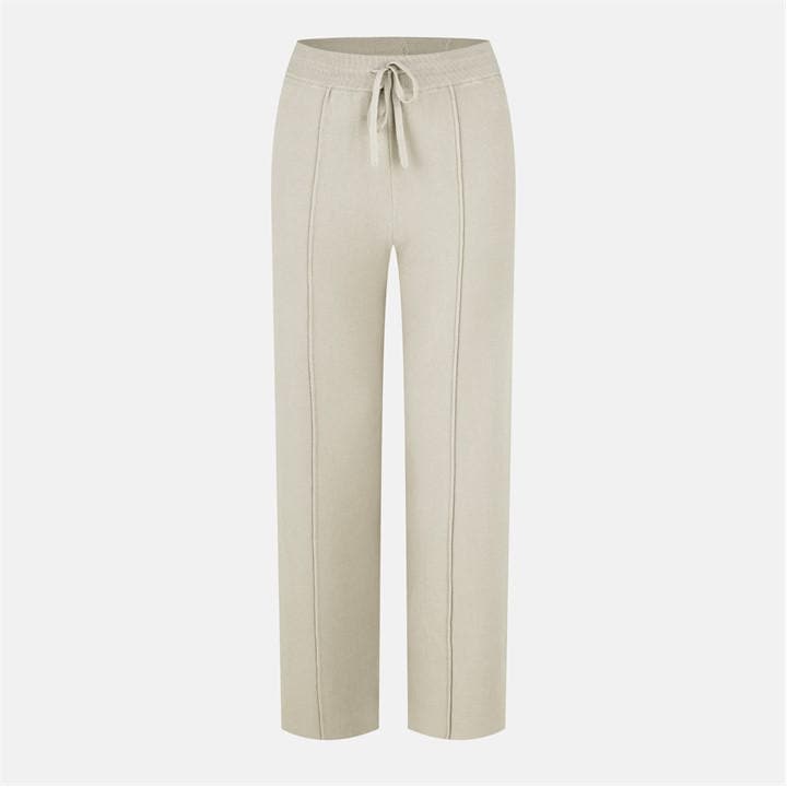 Jack Wills Women's Neutral Knitted Pin-Tuck Trousers in Size 14, Sports Direct